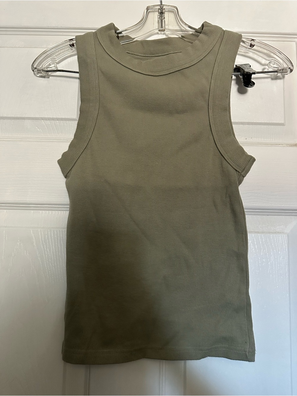 Neuw Olive Ribbed Tank Top